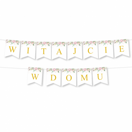 Girlanda Witajcie w Domu - Liście i Róże