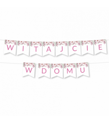 Girlanda Witajcie w Domu - Sarenka w Kwiatach