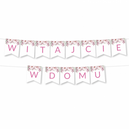 Girlanda Witajcie w Domu - Sarenka w Kwiatach
