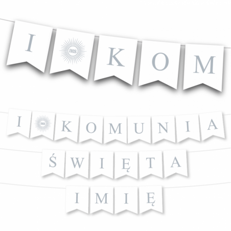 Girlanda I Komunia Święta Imię - Srebrna