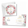 Zaproszenie na KOMUNIĘ ŚWIĘTĄ dla OJCA CHRZESTNEGO + IMIĘ dziecka - kwiaty różowe PERSONALIZOWANE