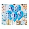 BALONY NADRUK 30 cm "Moje 1 urodziny" (niebieski) - 5 sztuk