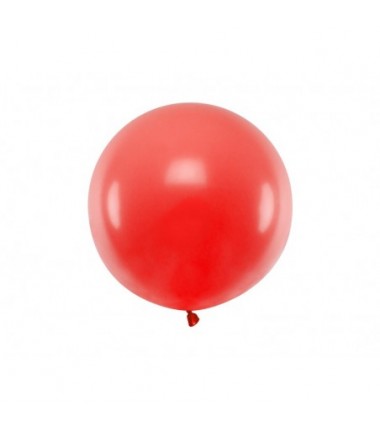 Balon gigant STRONG OLBRZYM okrągły 60 cm - Pastel Poppy Red - makowy, czerwony