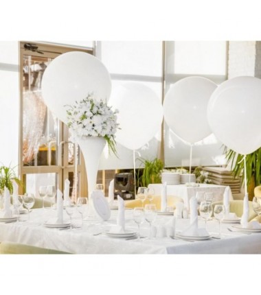 Balon Gemar 75 cm - 31" kula pastelowy biały White - G220/01 - 1 sztuka