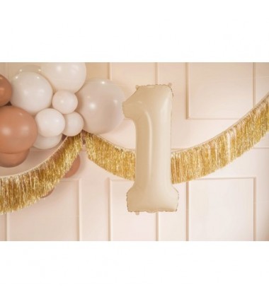 Balon foliowy Cyfra 1 - 72 cm - Beżowy
