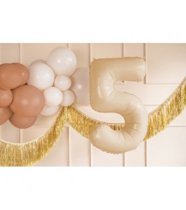 Balon foliowy Cyfra 5 - 72 cm - Beżowy
