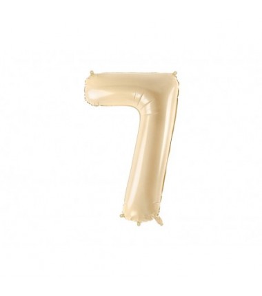 Balon foliowy Cyfra 7 - 72 cm - Beżowy