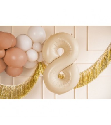Balon foliowy Cyfra 8 - 72 cm - Beżowy