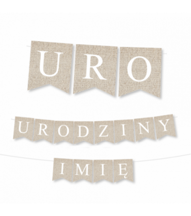 Girlanda URODZINY + IMIĘ - boho