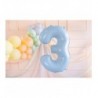 Balon foliowy Cyfra 3 - 72 cm - Jasny niebieski