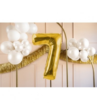 Balon foliowy Cyfra 7 - 72 cm - Jasny złoty