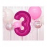 Balon foliowy Cyfra 3 - 92 cm - Różowy