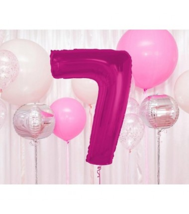 Balon foliowy Cyfra 7 - 92 cm - Różowy