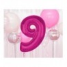 Balon foliowy Cyfra 9 - 92 cm - Różowy