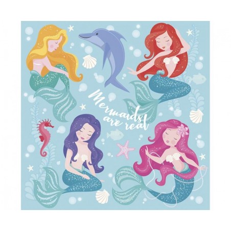 Serwetki papierowe Pastel Mermaids - syrenki - 20 sztuk