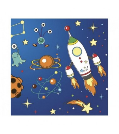 Serwetki papierowe Space Rockets and Aliens - Rakieta kosmiczna i obcy - 20 sztuk