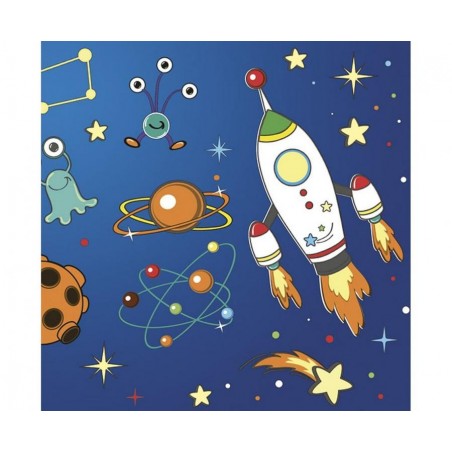 Serwetki papierowe Space Rockets and Aliens - Rakieta kosmiczna i obcy - 20 sztuk