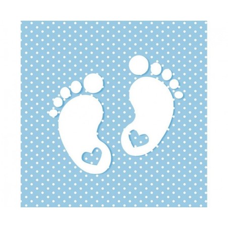 Serwetki papierowe Little Feet Blue - Małe stopy niebieskie - 20 sztuk