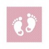 Serwetki papierowe Little Feet Pink - Małe stopy różowe -  20 sztuk