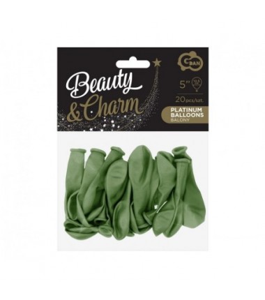 Balony Beauty&Charm 13 cm - 5" pastelowe szaro-zielone - 20 sztuk