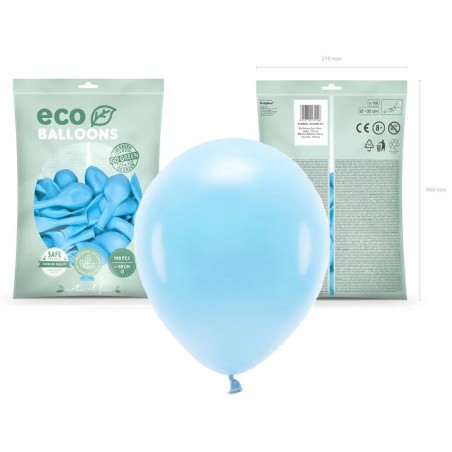 Balony Eco 30 cm pastelowe błękitne Sky-Blue - 100 sztuk