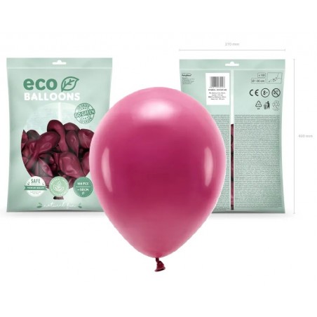 Balony Eco 30 cm pastelowe bordo Deep Red - 100 sztuk