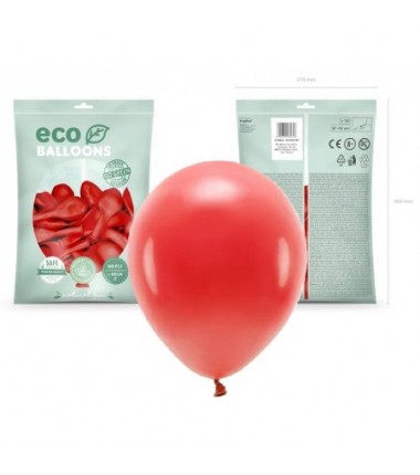 Balony Eco 30 cm pastelowe czerwone Red - 100 sztuk