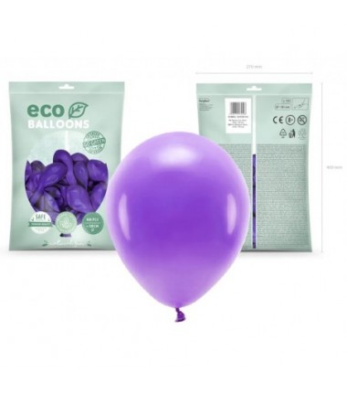 Balony Eco 30 cm pastelowe fioletowe Violet- 100 sztuk