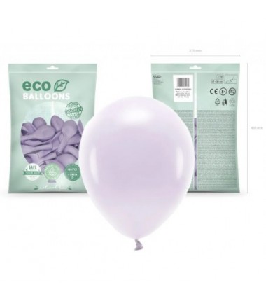 Balony Eco 30 cm pastelowe jasne liliowe Light Lilac - 100 sztuk