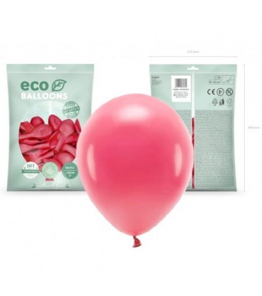 Balony Eco 30 cm pastelowe jasnoczerwone Light Red - 100 sztuk