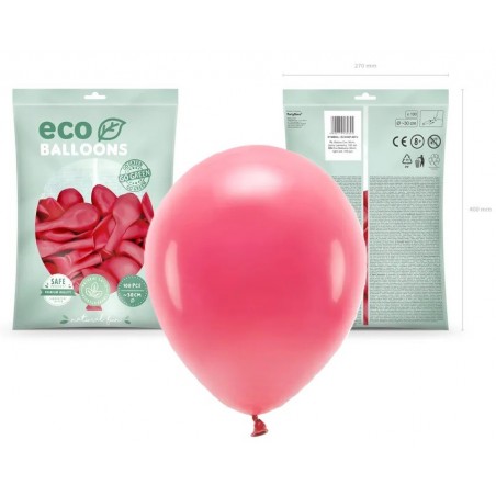 Balony Eco 30 cm pastelowe jasnoczerwone Light Red - 100 sztuk