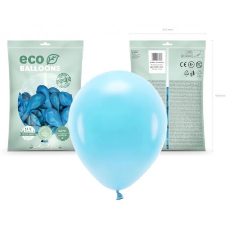 Balony Eco 30 cm pastelowe jasnoniebieskie Light Blue - 100 sztuk