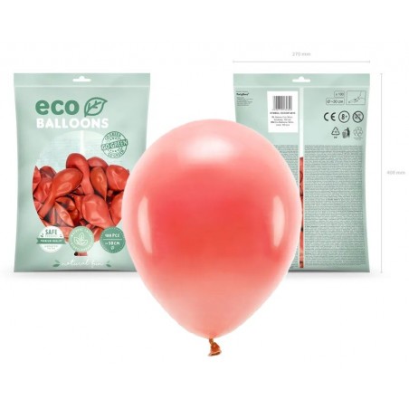 Balony Eco 30 cm pastelowe koralowe Coral - 100 sztuk