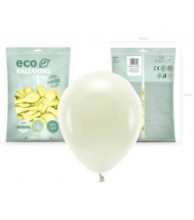 Balony Eco 30 cm pastelowe kremowe Cream - 100 sztuk