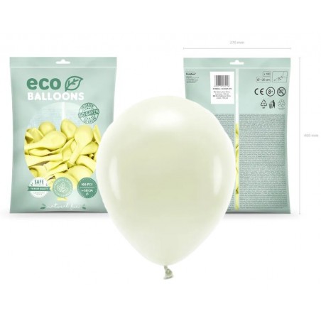 Balony Eco 30 cm pastelowe kremowe Cream - 100 sztuk