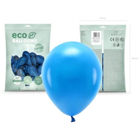 Balony Eco 30 cm pastelowe niebieskie Blue - 100 sztuk