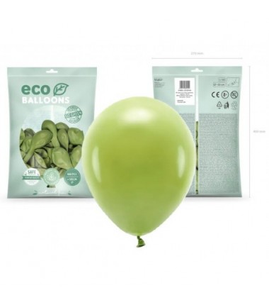 Balony Eco 30 cm pastelowe oliwkowe Olive Green - 100 sztuk