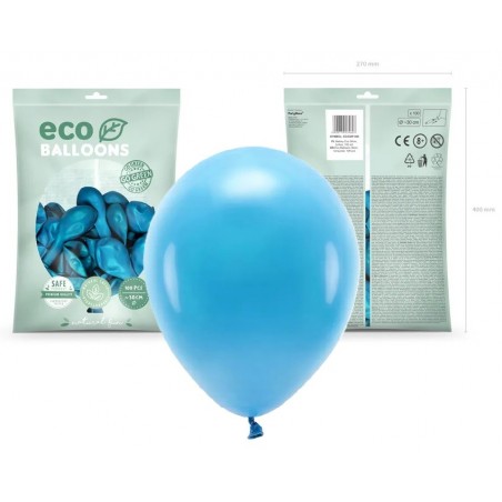 Balony Eco 30 cm pastelowe turkusowe Turquoise - 100 sztuk