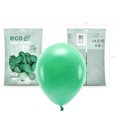 Balony Eco 30 cm pastelowe zielone Green - 100 sztuk