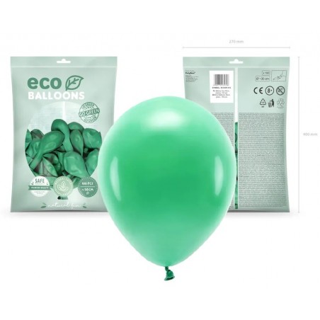 Balony Eco 30 cm pastelowe zielone Green - 100 sztuk