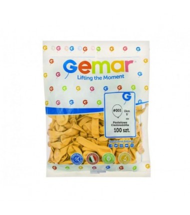 Balony Gemar 13 cm - 5" - pastelowe ciemnożółte Yellow A50/03 - 100 sztuk