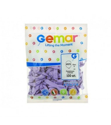 Balony Gemar 13 cm - 5" - pastelowe liliowe Lilac A50/79 (macaron) - 100 sztuk
