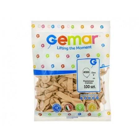 Balony Gemar 13 cm - 5" - pastelowy cielisty blush A50/69 - 100 sztuk