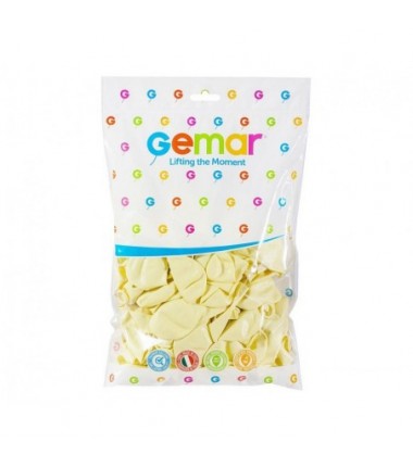 Balony Gemar 26 cm - 10" - pastelowa kość słoniowa Ivory G90/59 macaron - 100 sztuk