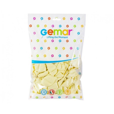 Balony Gemar 26 cm - 10" - pastelowa kość słoniowa Ivory G90/59 macaron - 100 sztuk
