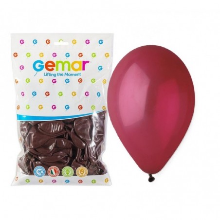 Balony Gemar 26 cm - 10" - pastelowe bordowe Burgundy G90/047 - 100 sztuk