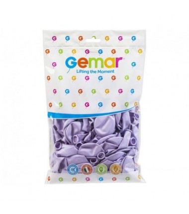 Balony Gemar 26 cm - 10" - pastelowe liliowe Lilac G90/79 (macaron) - 100 sztuk