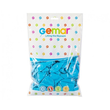 Balony Gemar 26 cm - 10" - pastelowy błękitny light blue G90/09 - 100 sztuk