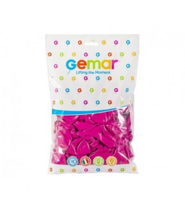 Balony Gemar 26 cm - 10" - pastelowy ciemnoróżowy Fuchsia G90/07 - 100 sztuk