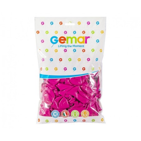 Balony Gemar 26 cm - 10" - pastelowy ciemnoróżowy Fuchsia G90/07 - 100 sztuk